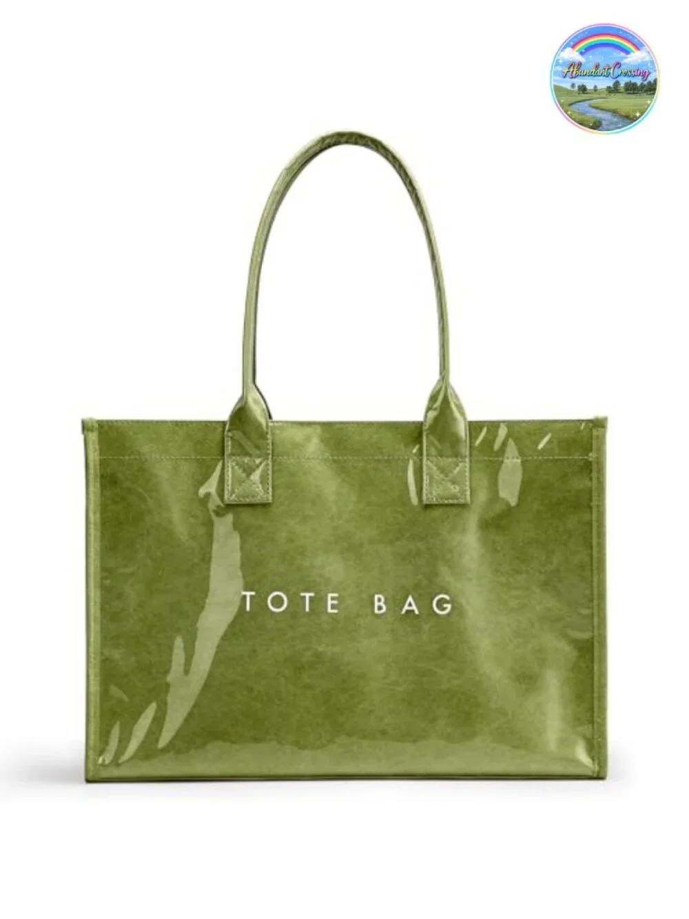 PVC Tote Bag Women's Large Capacity Work Handbag with Top Handle